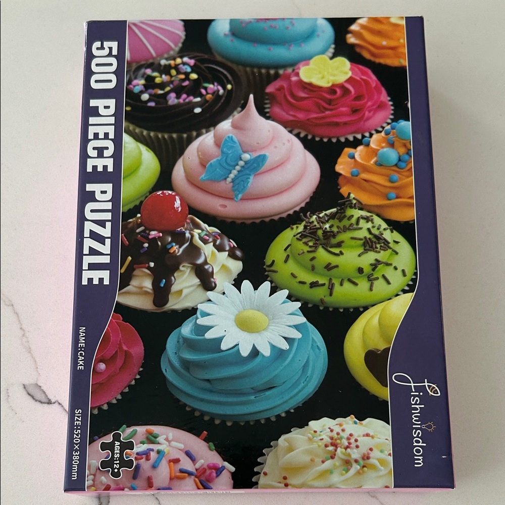 Fishwisdom Colorful Cupcake 500 Piece Puzzle